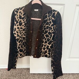Pilcro Leopard Print Jacket with Brown Accents